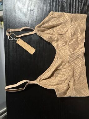 SKIMS Beige Textured Wireless Bralette